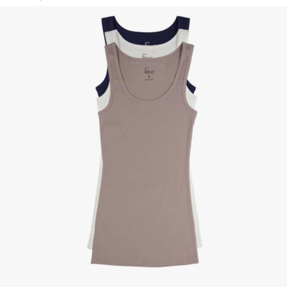 New Felina Cotton Ribbed Tank Top  Class 3-Pack